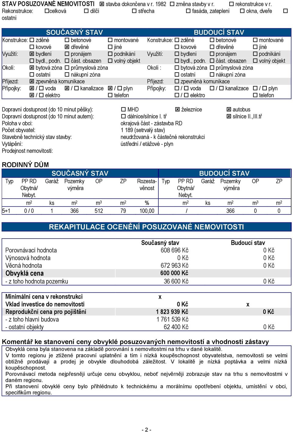 kovové dřevěné jiné Využití: bydlení pronájem podnikání Využití: bydlení pronájem podnikání bydl., podn. část.