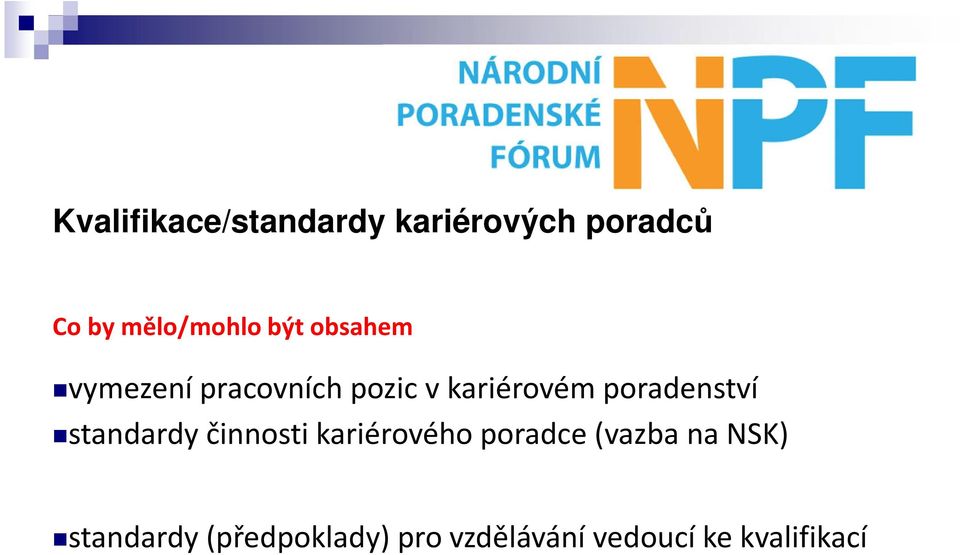 poradenství standardy činnosti kariérového poradce (vazba