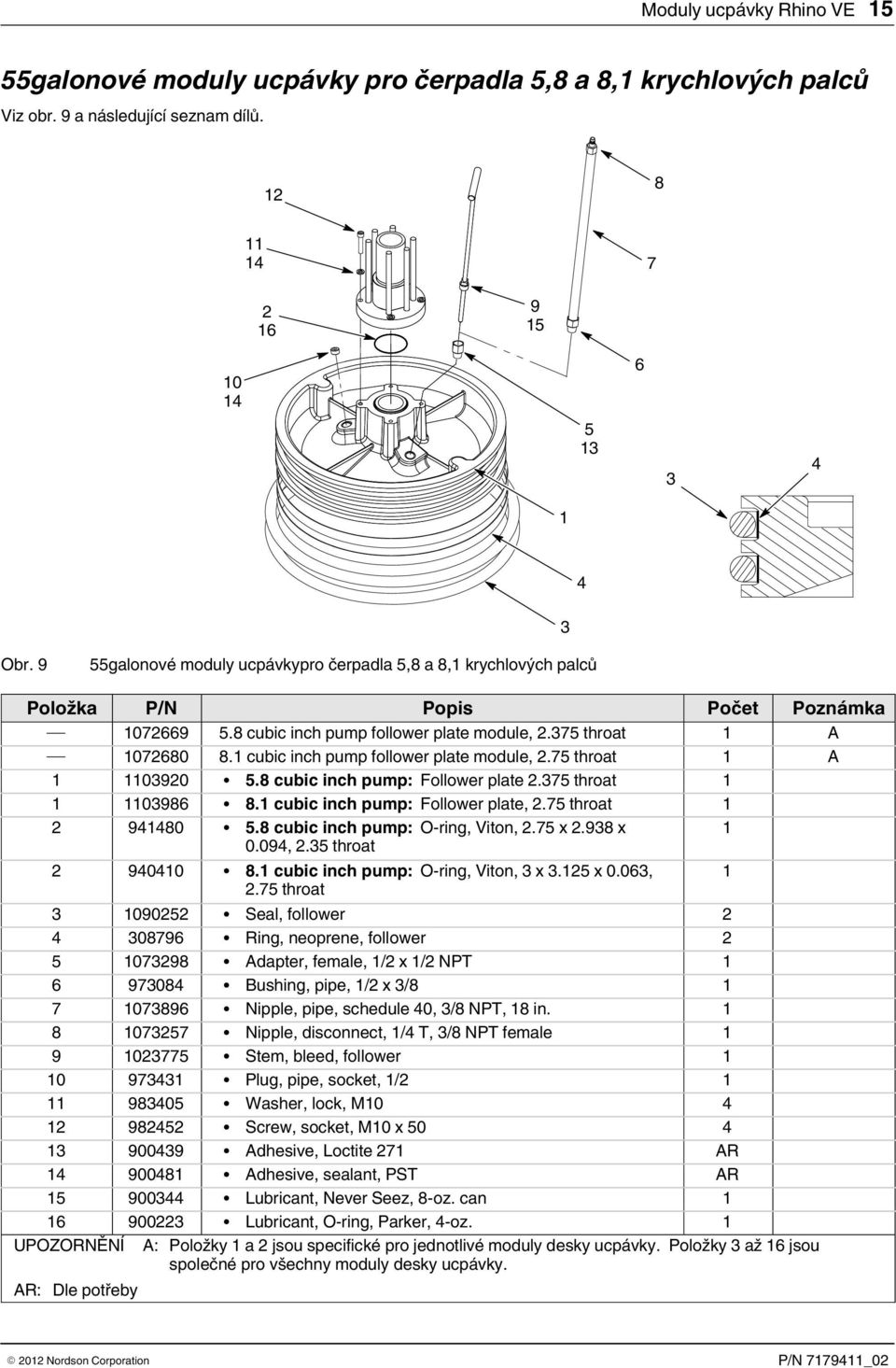 8 cubic inch pump: Follower plate. throat 098 8. cubic inch pump: Follower plate,. throat 980.8 cubic inch pump: O ring, Viton,. x.98 x 0.09,. throat 900 8. cubic inch pump: O ring, Viton, x. x 0.0,.