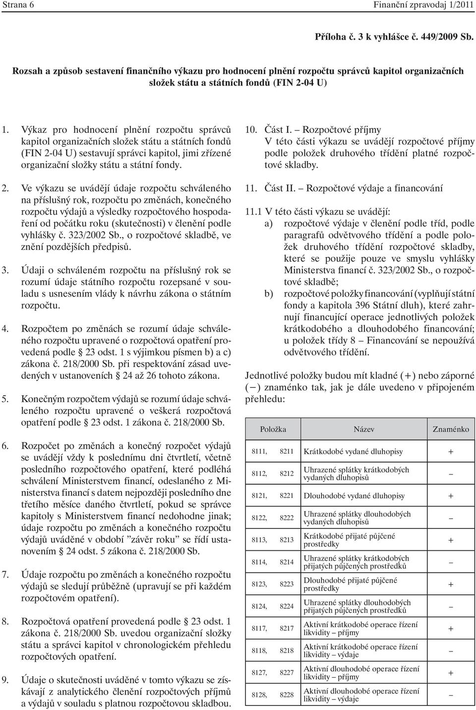 Výkaz pro hodnocení plnění rozpočtu správců kapitol organizačních složek státu a státních fondů (FIN 2-