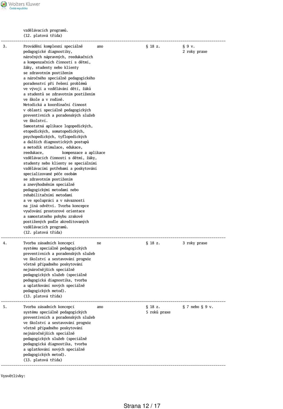 řeení problémů ve vývoji a vzdělávání dětí, žáků a studentů se zdravotním postižením ve kole a v rodině.