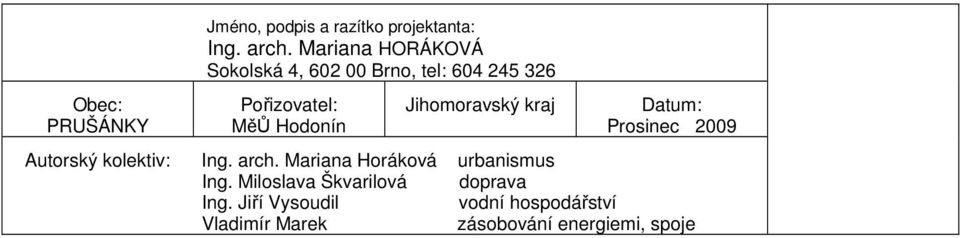 Jihomoravský kraj Datum: Prosinec 2009 Autorský kolektiv: Ing. arch.