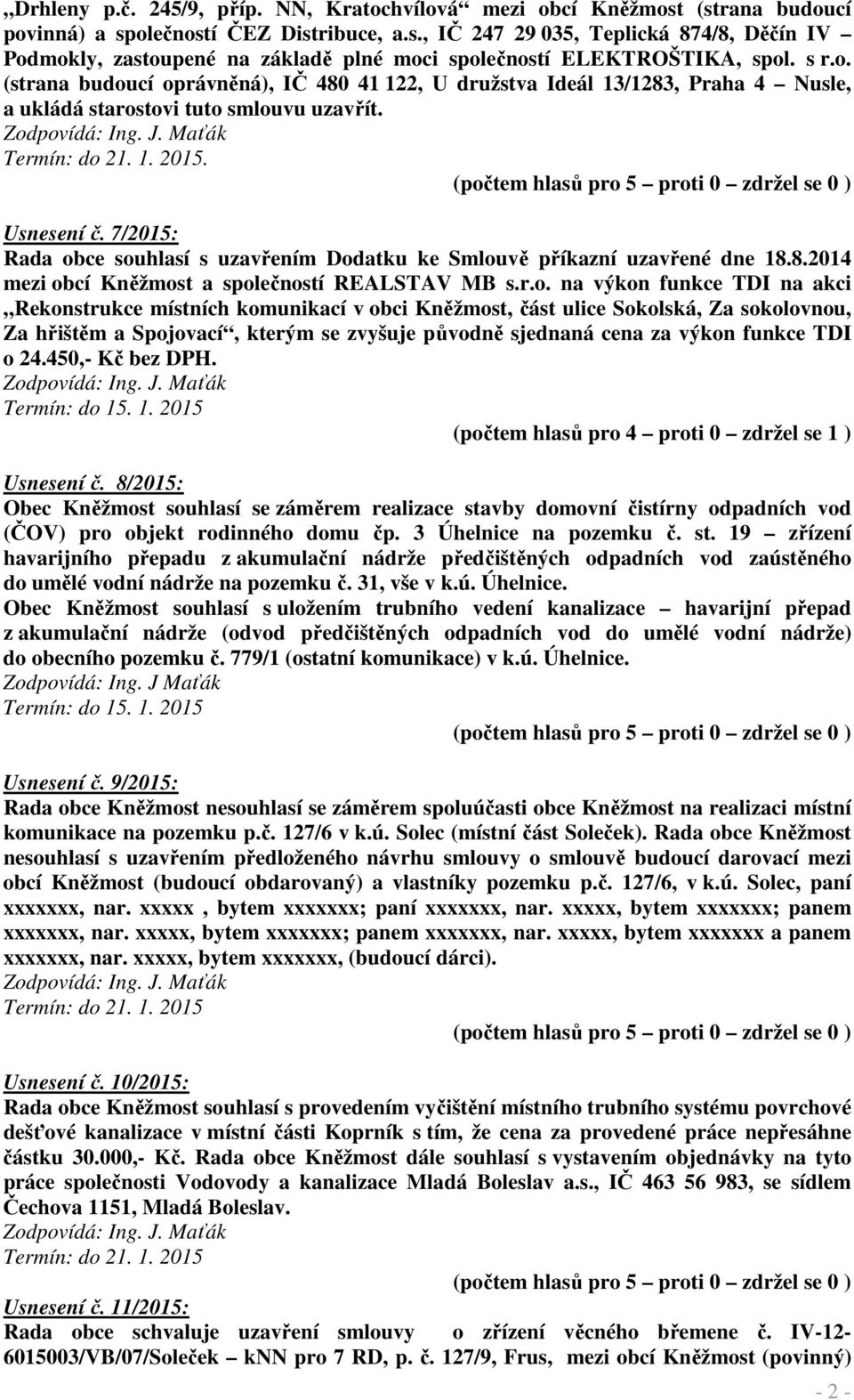 7/2015: Rada ob