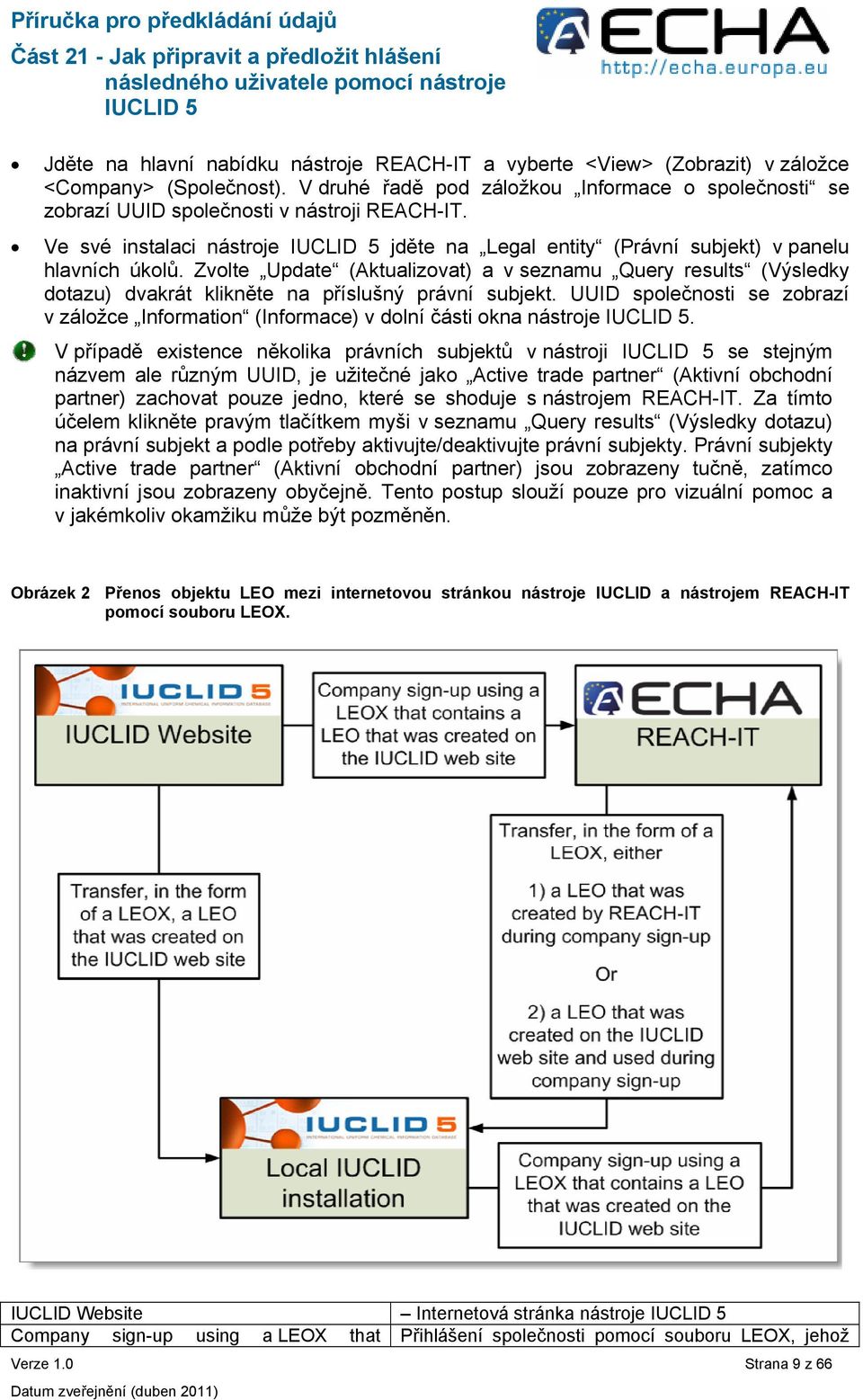 Zvolte Update (Aktualizovat) a v seznamu Query results (Výsledky dotazu) dvakrát klikněte na příslušný právní subjekt.