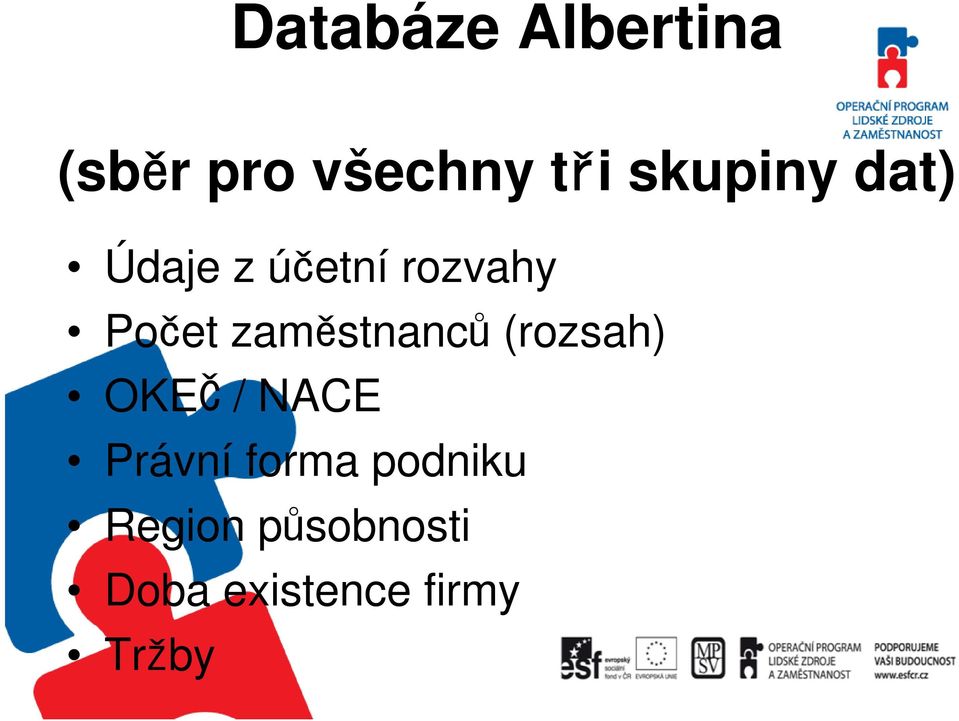 zaměstnanců (rozsah) OKEČ / NACE Právní forma