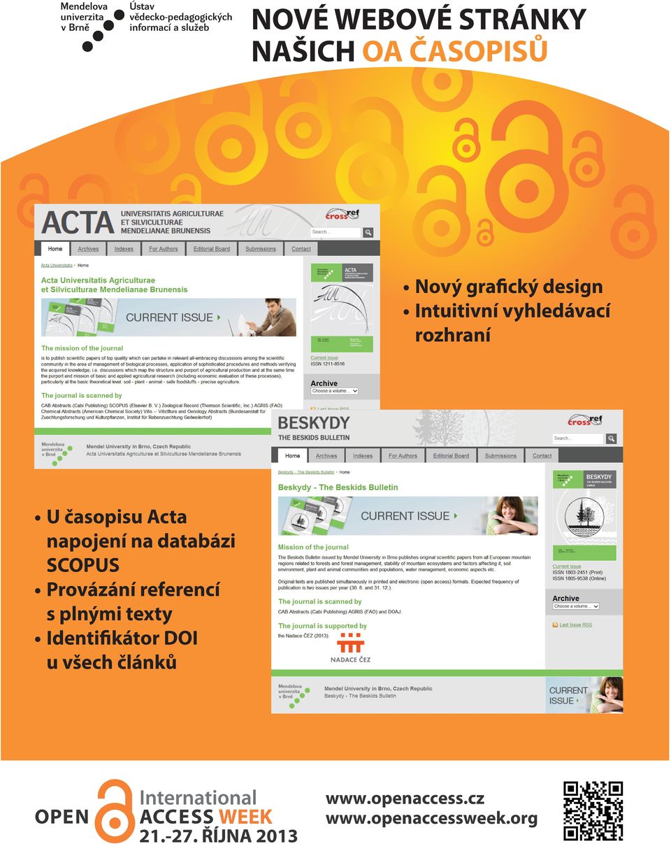 časopisu Acta napojení na databázi SCOPUS