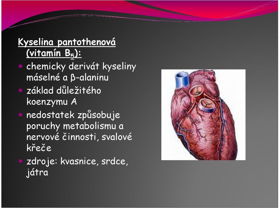 koenzymu A nedostatek způsobuje poruchy metabolismu a