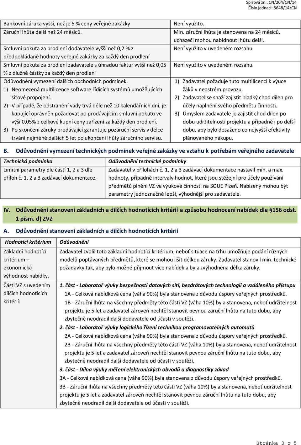 částky za každý den prodlení Odůvodnění vymezení dalších obchodních podmínek. 1) Neomezená multilicence software řídicích systémů umožňujících síťové propojení.