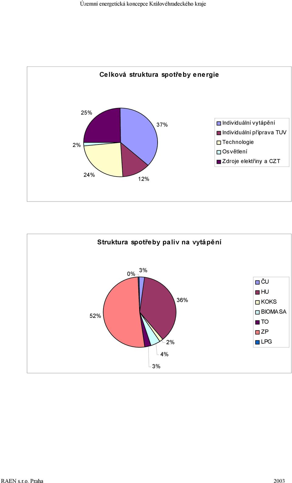 Zdroje elektřiny a CZT 24% 12% Struktura spotřeby paliv na