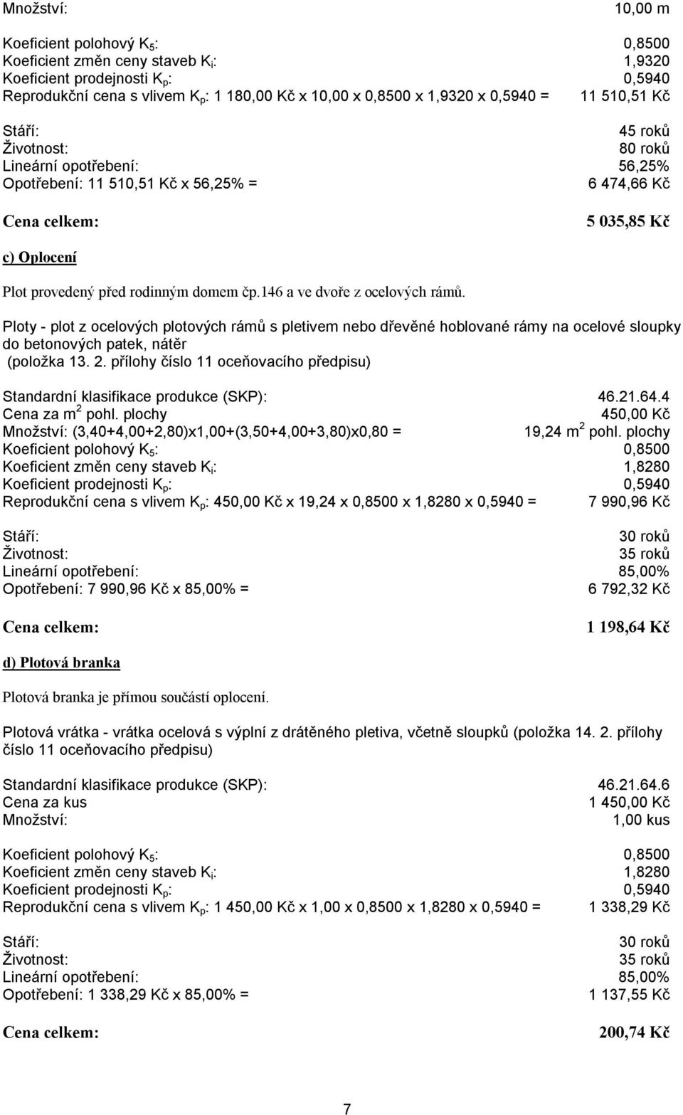 Ploty - plot z ocelových plotových rámů s pletivem nebo dřevěné hoblované rámy na ocelové sloupky do betonových patek, nátěr (položka 13. 2.