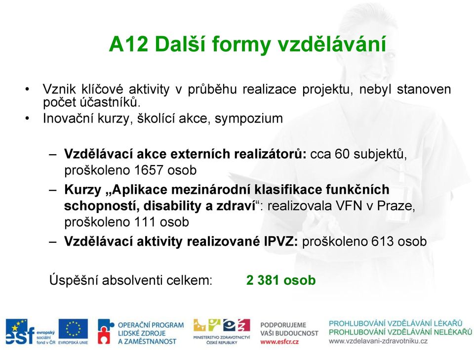 osob Kurzy Aplikace mezinárodní klasifikace funkčních schopností, disability a zdraví : realizovala VFN v Praze,