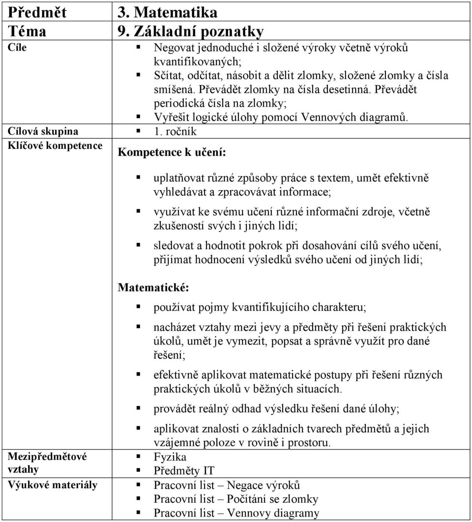 ročník uplatňovat různé způsoby práce s textem, umět efektivně vyhledávat a zpracovávat informace; využívat ke svému učení různé informační zdroje, včetně zkušeností svých i jiných lidí; sledovat a