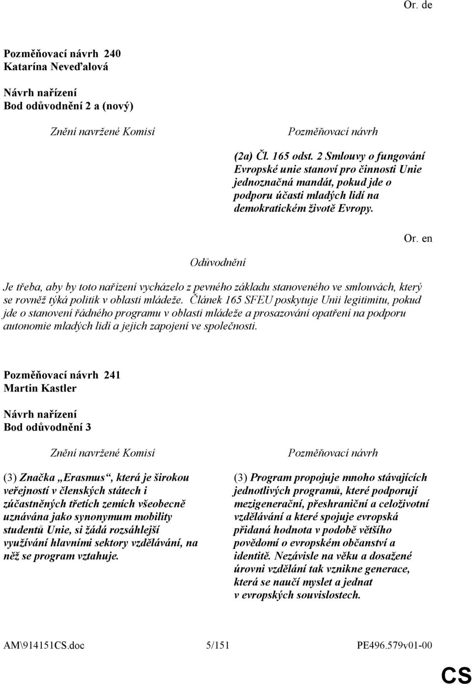 Je třeba, aby by toto nařízení vycházelo z pevného základu stanoveného ve smlouvách, který se rovněž týká politik v oblasti mládeže.