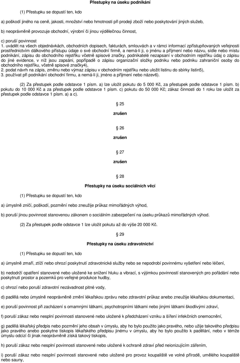 uvádět na všech objednávkách, obchodních dopisech, fakturách, smlouvách a v rámci informací zpřístupňovaných veřejnosti prostřednictvím dálkového přístupu údaje o své obchodní firmě, a nemá-li ji, o