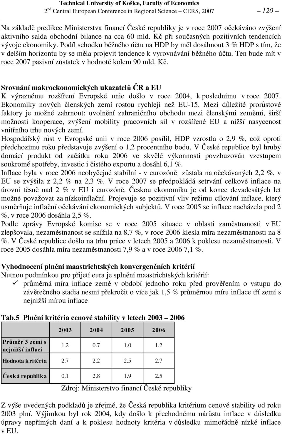 Podíl schodku běžného účtu na HDP by měl dosáhnout 3 % HDP s tím, že v delším horizontu by se měla projevit tendence k vyrovnávání běžného účtu.