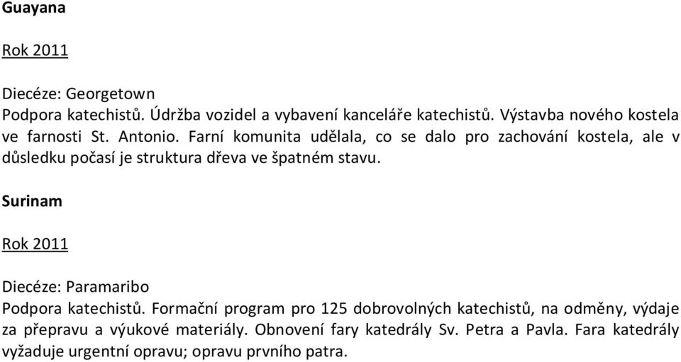 Farní komunita udělala, co se dalo pro zachování kostela, ale v důsledku počasí je struktura dřeva ve špatném stavu.