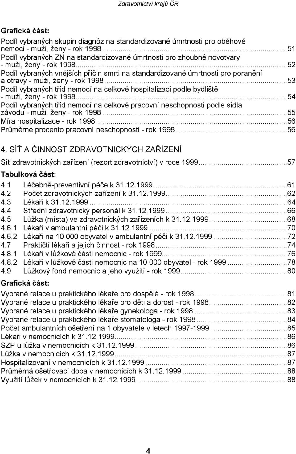 ..52 Podíl vybraných vnějších příčin smrti na standardizované úmrtnosti pro poranění a otravy - muži, ženy - rok 1998.