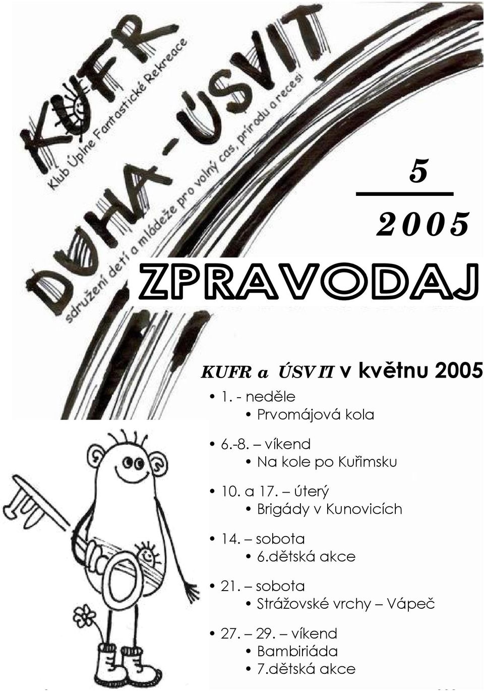 a 17. úterý Brigády v Kunovicích 14. sobota 6.dětská akce 21.