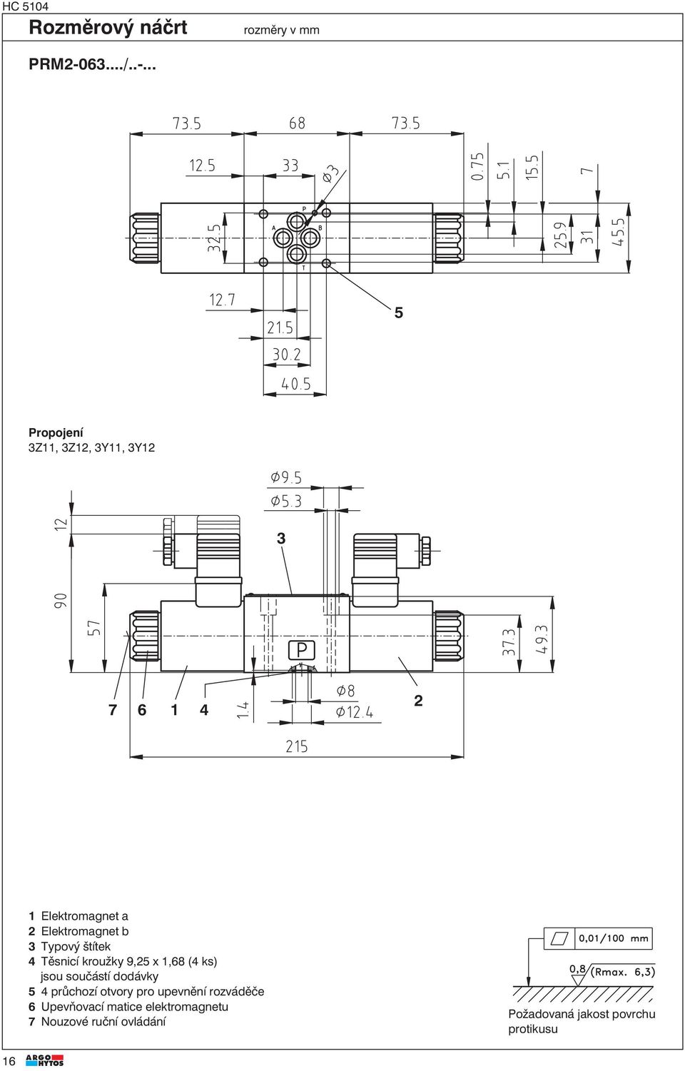 .. 5 Propojení Z11, Z1, Y11, Y1 7 6 1 4 1 Elektromagnet a Elektromagnet b Typový