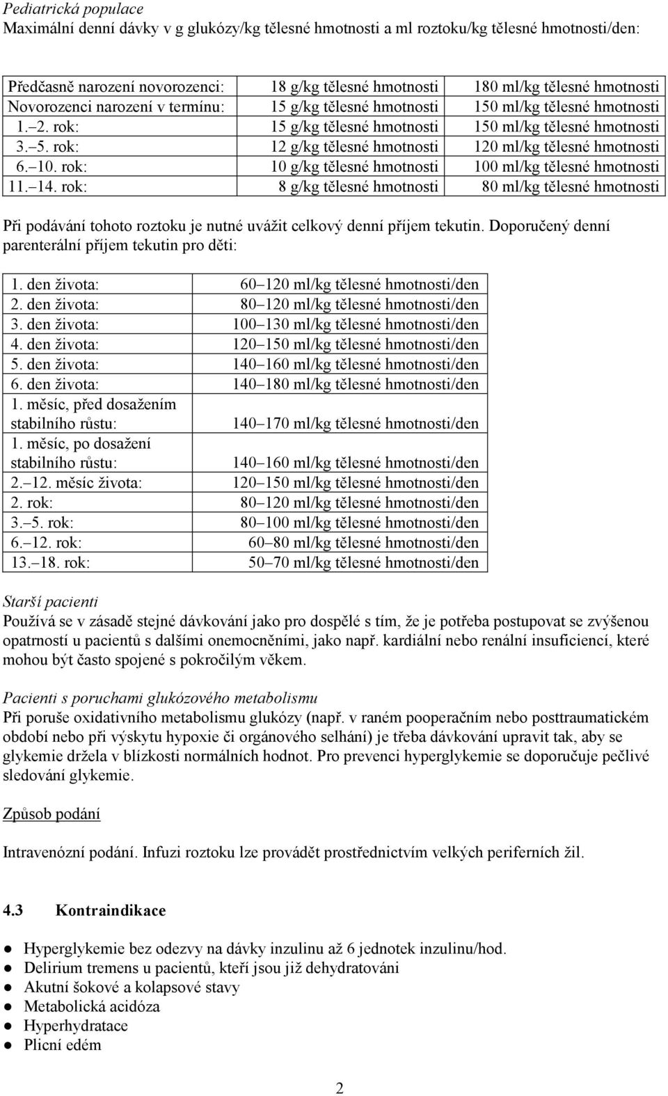 rok: 12 g/kg tělesné hmotnosti 120 ml/kg tělesné hmotnosti 6. 10. rok: 10 g/kg tělesné hmotnosti 100 ml/kg tělesné hmotnosti 11. 14.