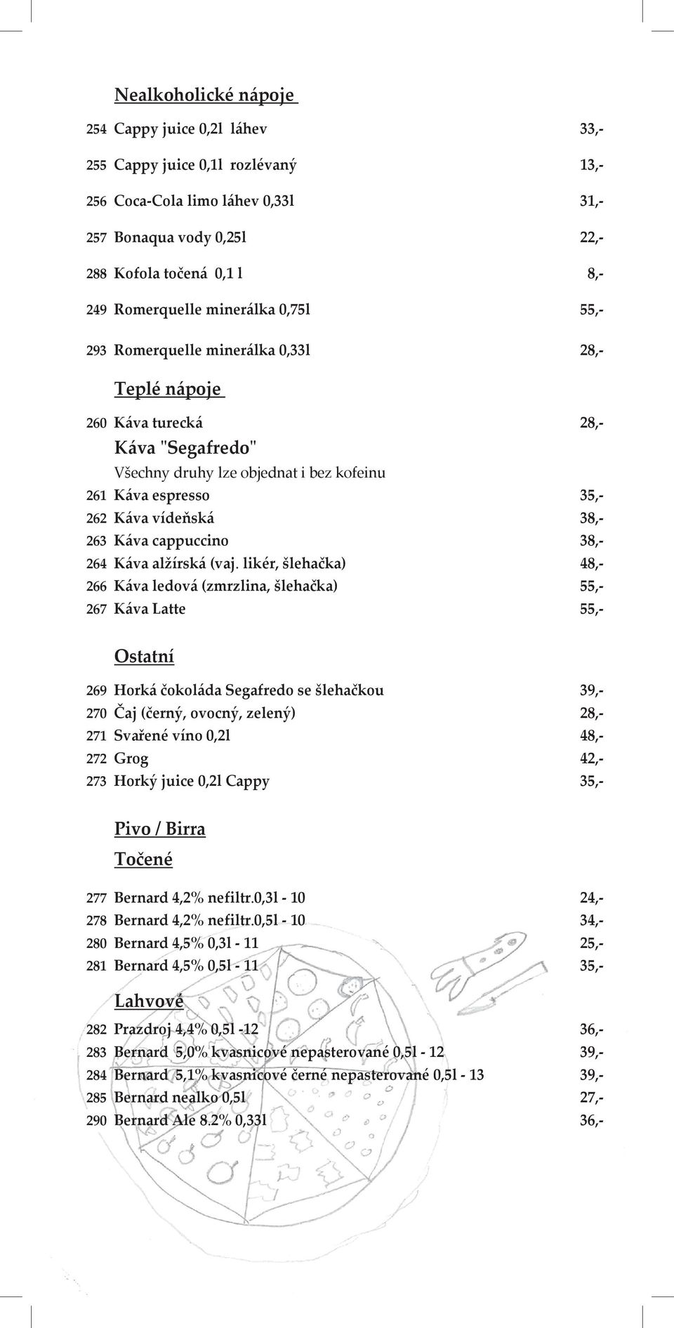 K{va cappuccino 38,- 264 K{va alžírsk{ (vaj.