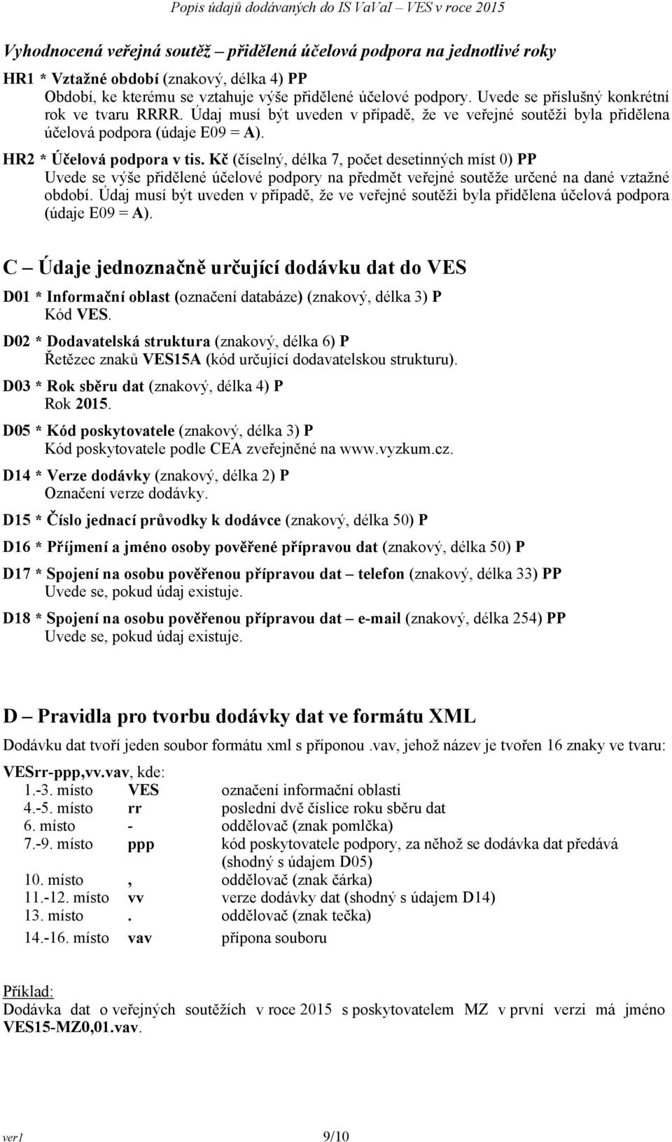 Kč (číselný, délka 7, počet desetinných míst 0) PP Uvede se výše přidělené účelové podpory na předmět veřejné soutěže určené na dané vztažné období.