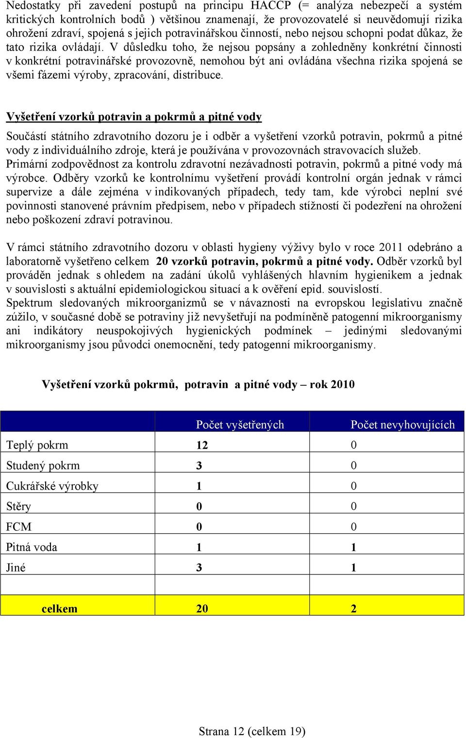 V důsledku toho, že nejsou popsány a zohledněny konkrétní činnosti v konkrétní potravinářské provozovně, nemohou být ani ovládána všechna rizika spojená se všemi fázemi výroby, zpracování, distribuce.