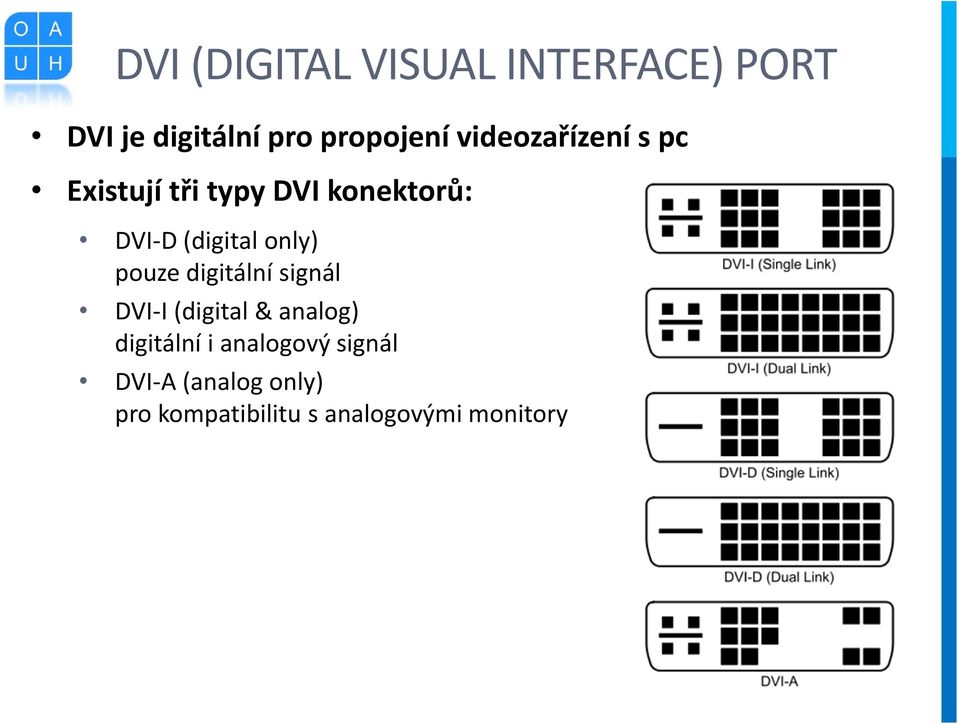 only) pouze digitální signál DVI-I (digital & analog) digitální i