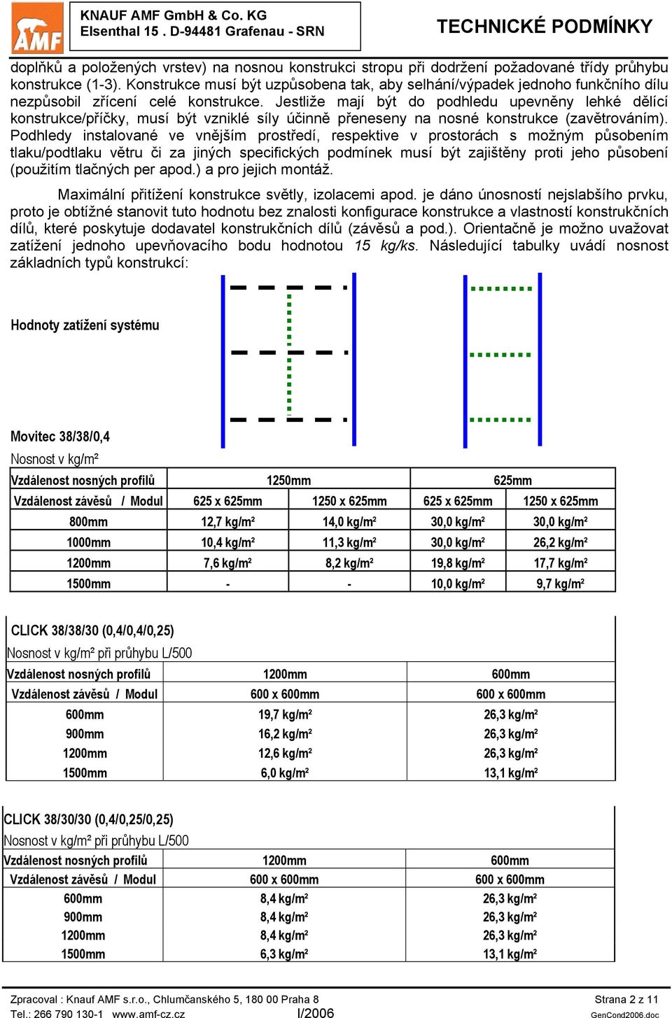 TECHNICKÉ PODMÍNKY. KNAUF AMF GmbH & Co. KG Elsenthal 15. D Grafenau - SRN  - PDF Free Download