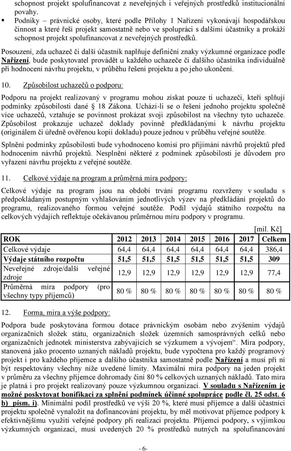 spolufinancovat z neveřejných prostředků.