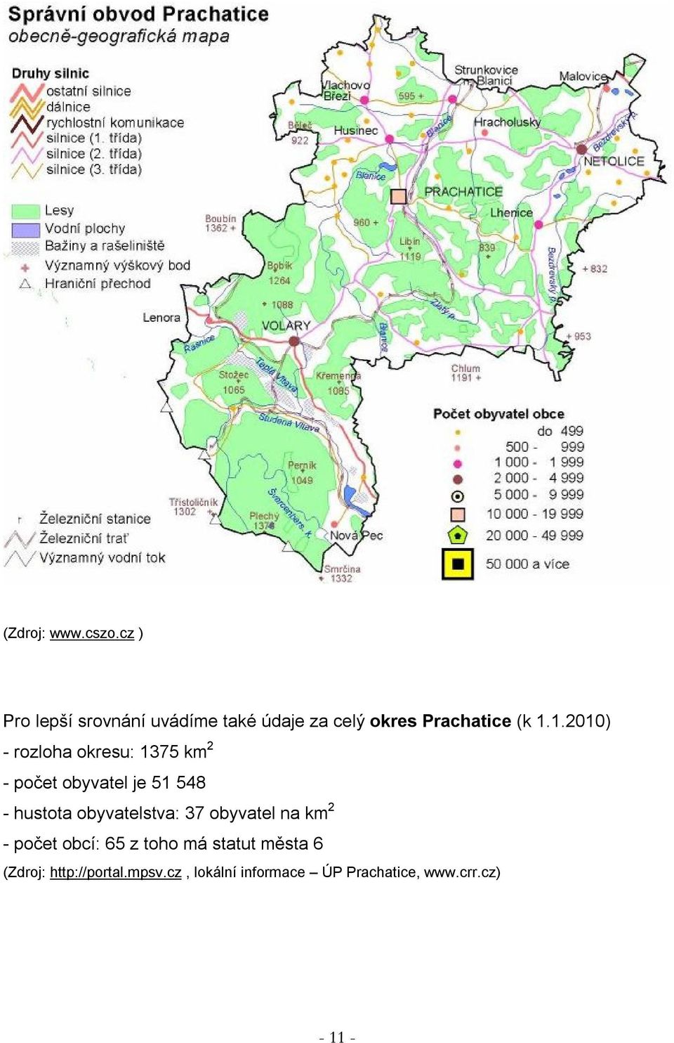 1.2010) - rozloha okresu: 1375 km 2 - počet obyvatel je 51 548 - hustota