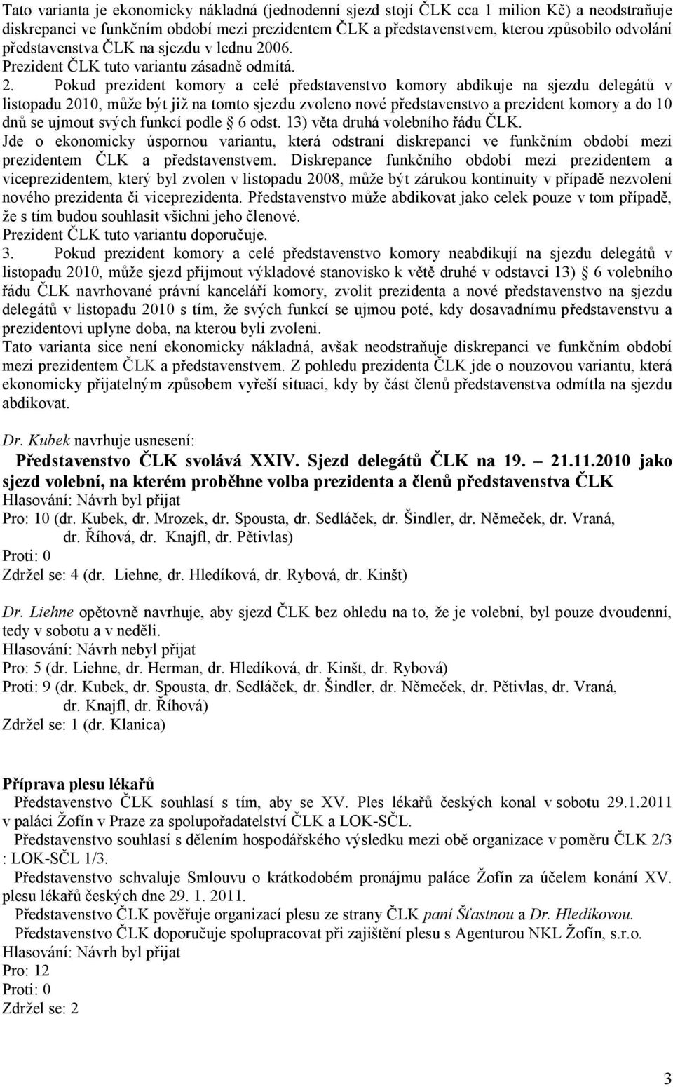 06. Prezident ČLK tuto variantu zásadně odmítá. 2.
