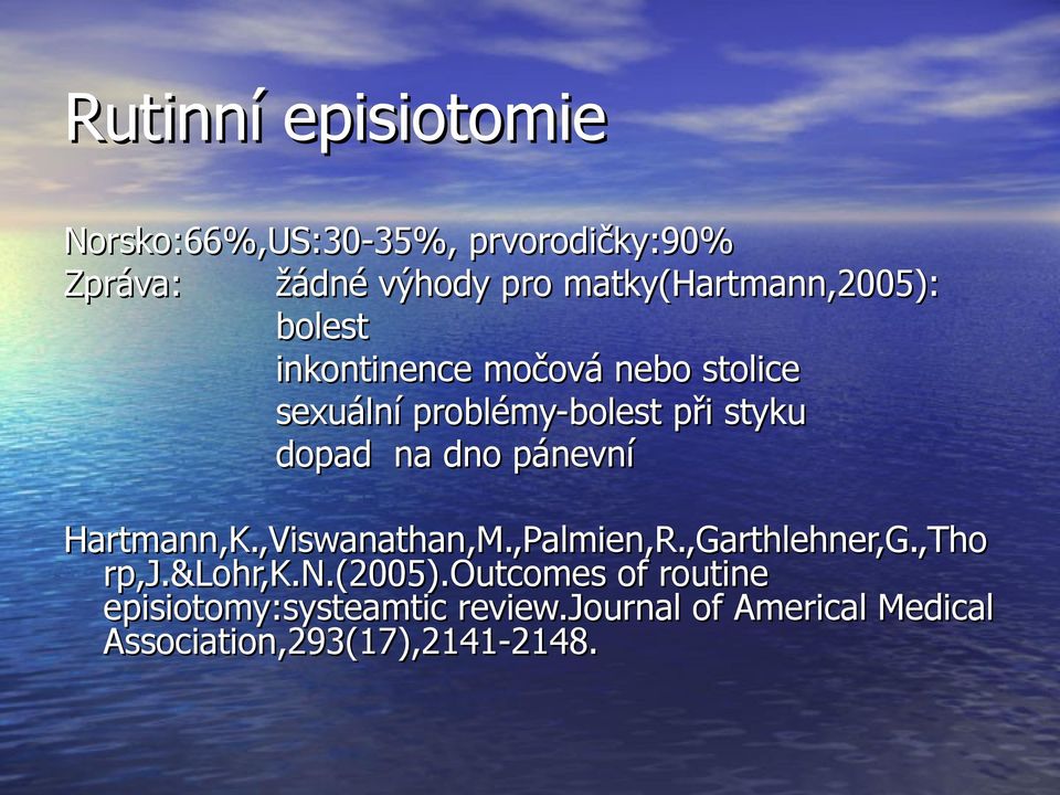 dopad na dno pánevní Hartmann,K.,Viswanathan,M.,Palmien,R.,Garthlehner,G.,Tho rp,j.&lohr,k.n.(2005).