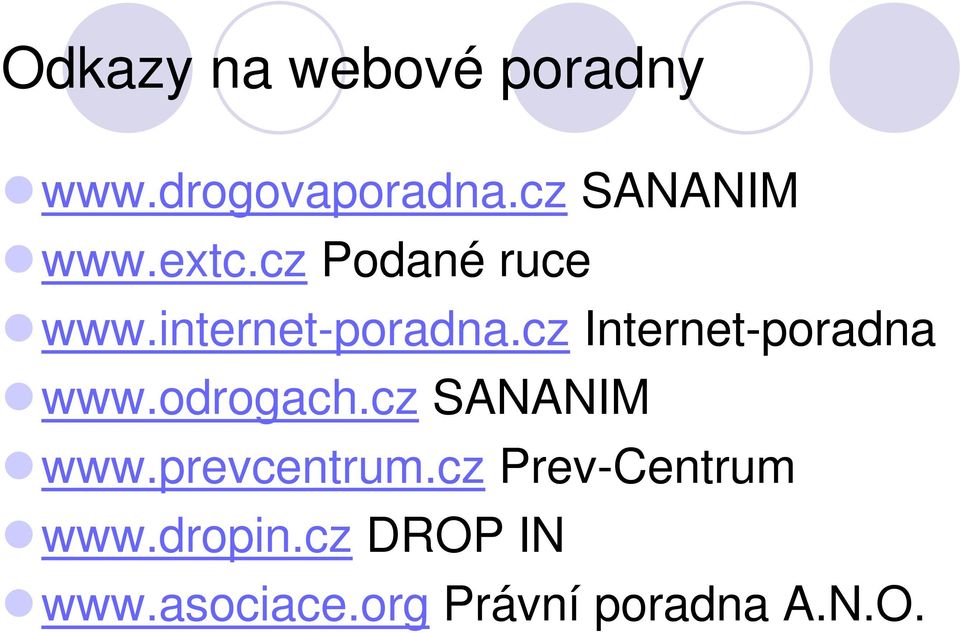 cz Internet-poradna www.odrogach.cz SANANIM www.