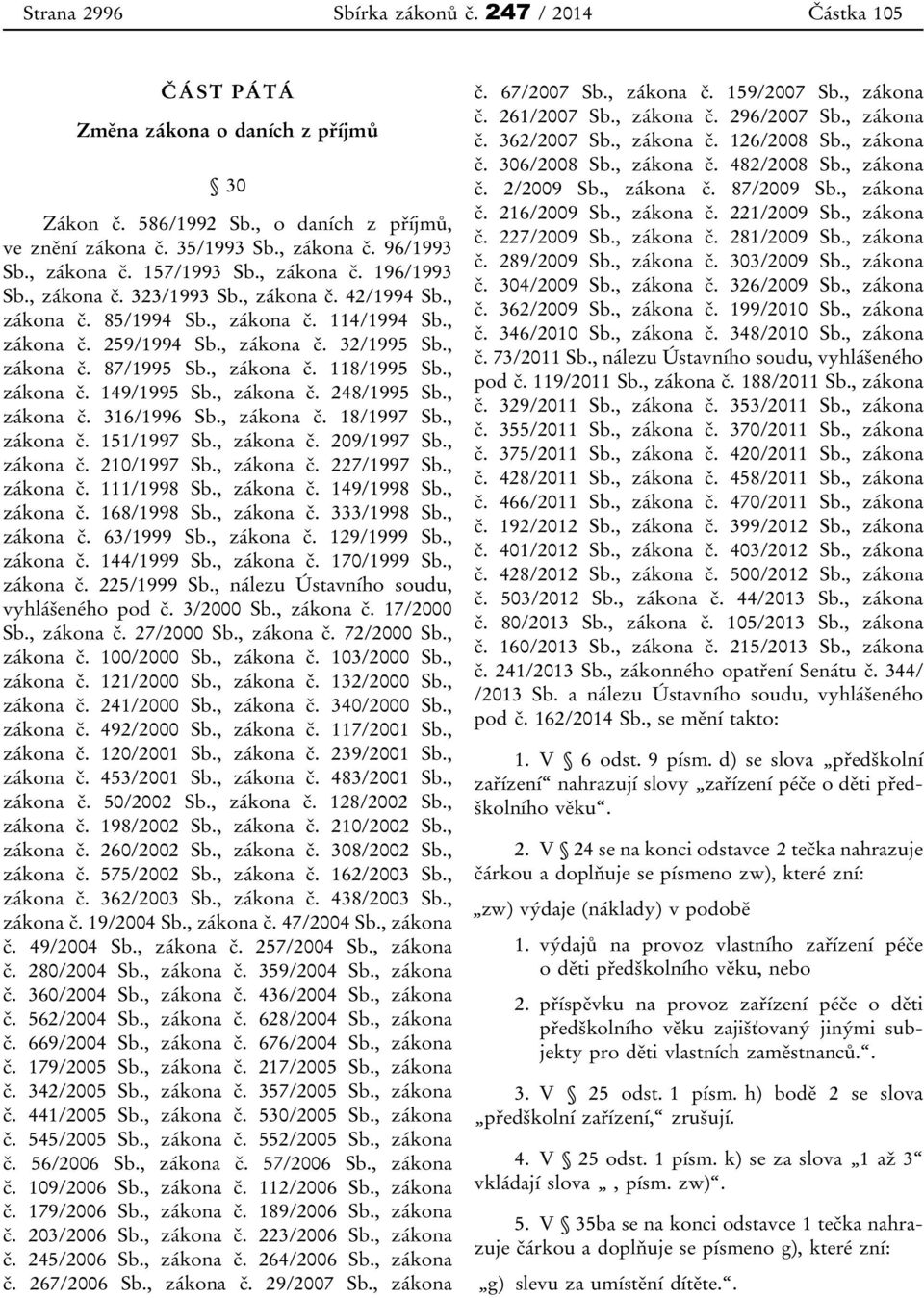 , zákona č. 118/1995 Sb., zákona č. 149/1995 Sb., zákona č. 248/1995 Sb., zákona č. 316/1996 Sb., zákona č. 18/1997 Sb., zákona č. 151/1997 Sb., zákona č. 209/1997 Sb., zákona č. 210/1997 Sb.