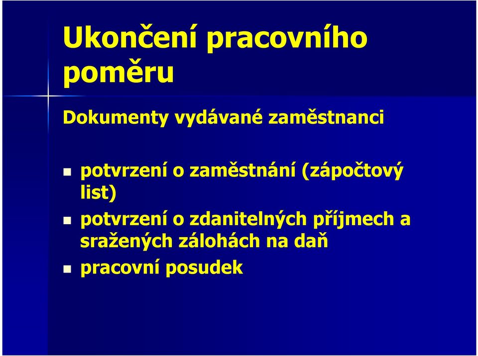 list) potvrzení o zdanitelných