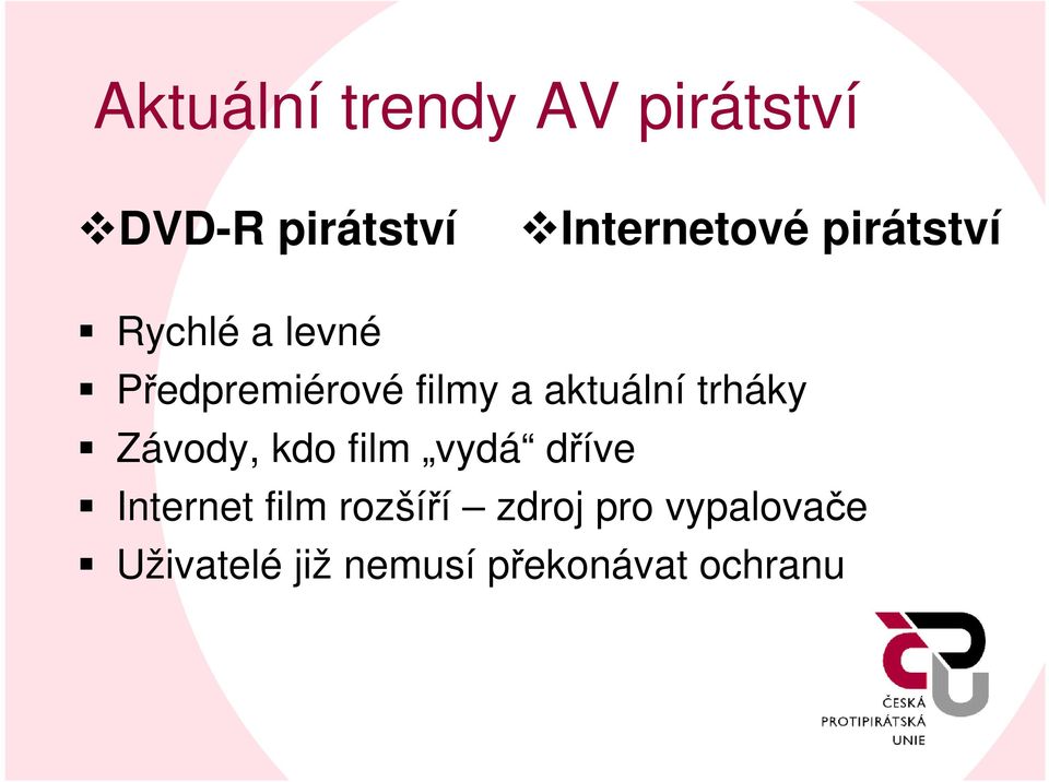 trháky Závody, kdo film vydá dříve Internet film rozšíří