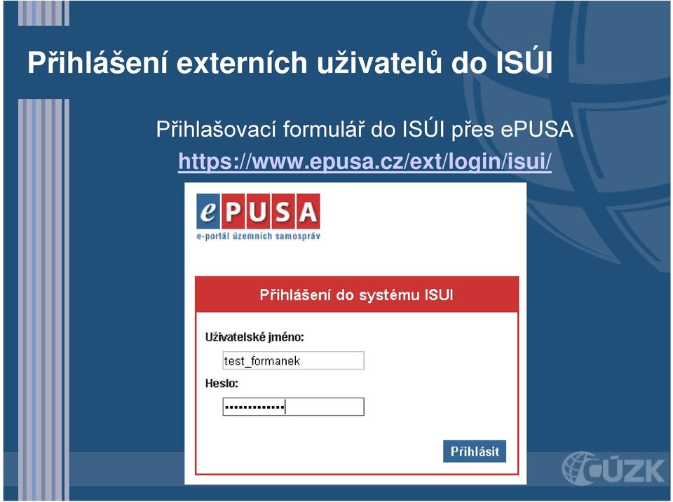 Přihlašovací formulář do