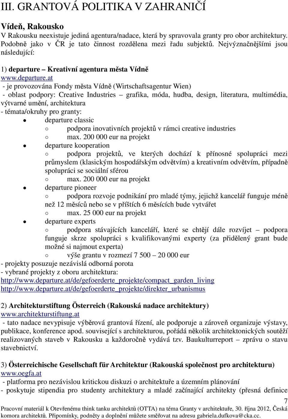 Kreativní agentura města Vídně www.departure.