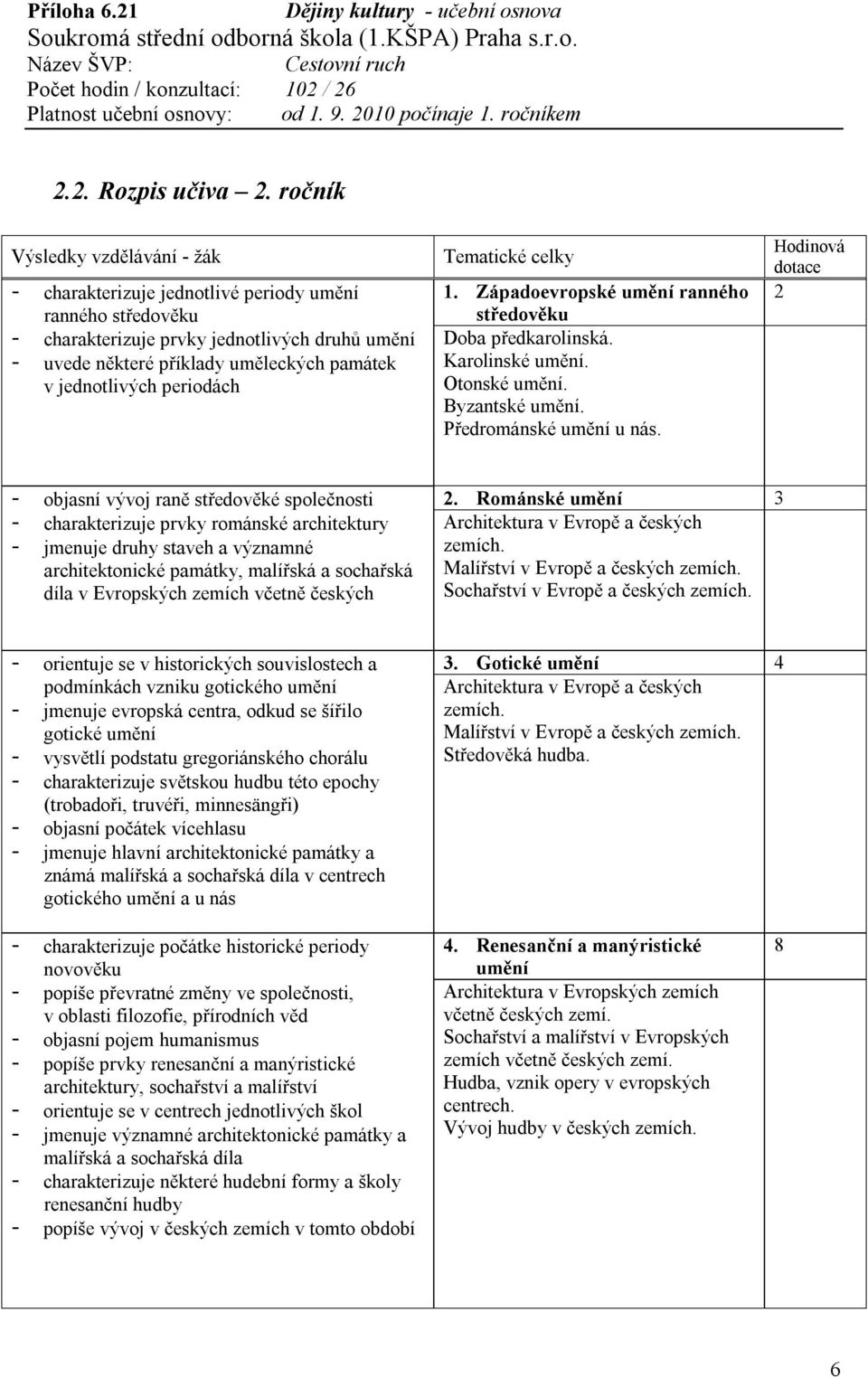 jednotlivých periodách 1. Západoevropské umění ranného středověku Doba předkarolinská. Karolinské umění. Otonské umění. Byzantské umění. Předrománské umění u nás.