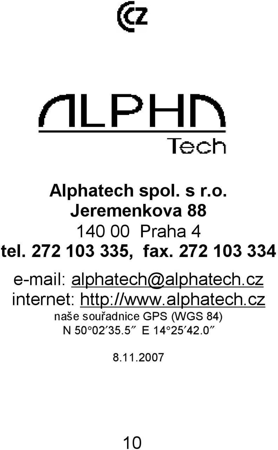 272 103 334 e-mail: alphatech@alphatech.