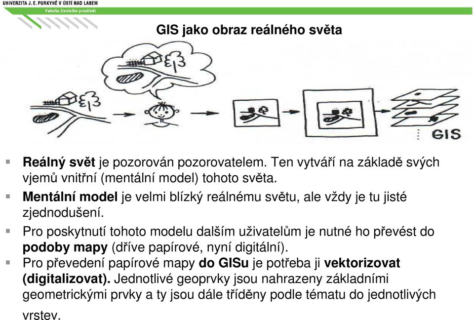 Mentální model je velmi blízký reálnému světu, ale vždy je tu jisté zjednodušení.