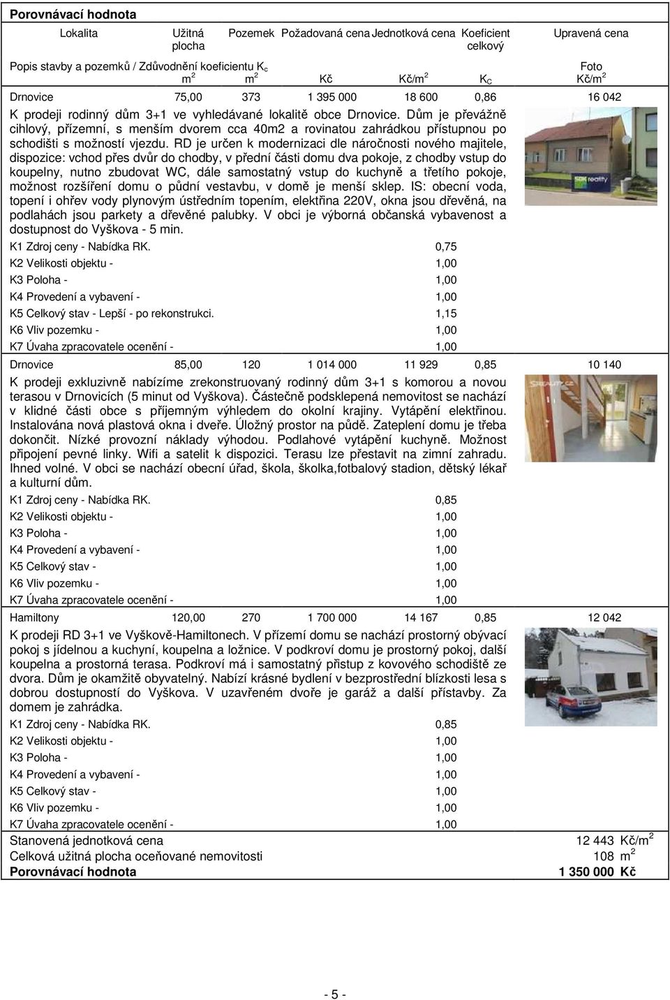Dům je převážně cihlový, přízemní, s menším dvorem cca 40m2 a rovinatou zahrádkou přístupnou po schodišti s možností vjezdu.