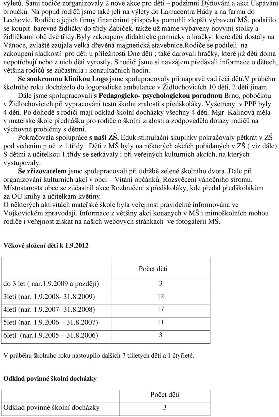 byly zakoupeny didaktické pomůcky a hračky, které děti dostaly na Vánoce, zvláště zaujala velká dřevěná magnetická stavebnice.