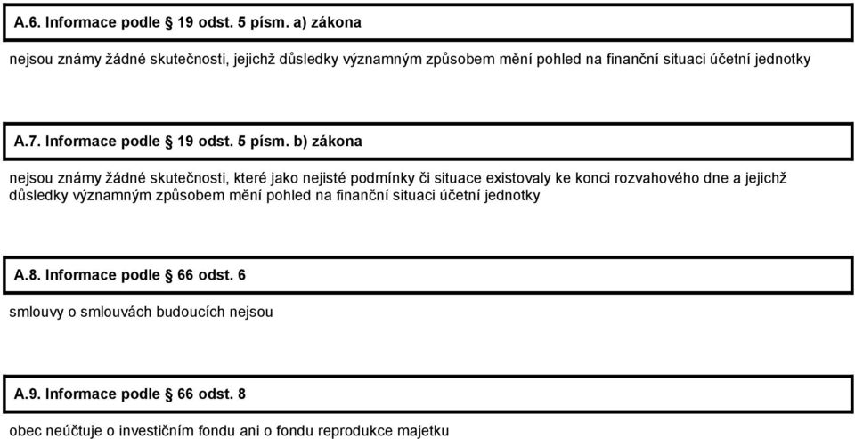 Informace podle 19 odst. 5 písm.