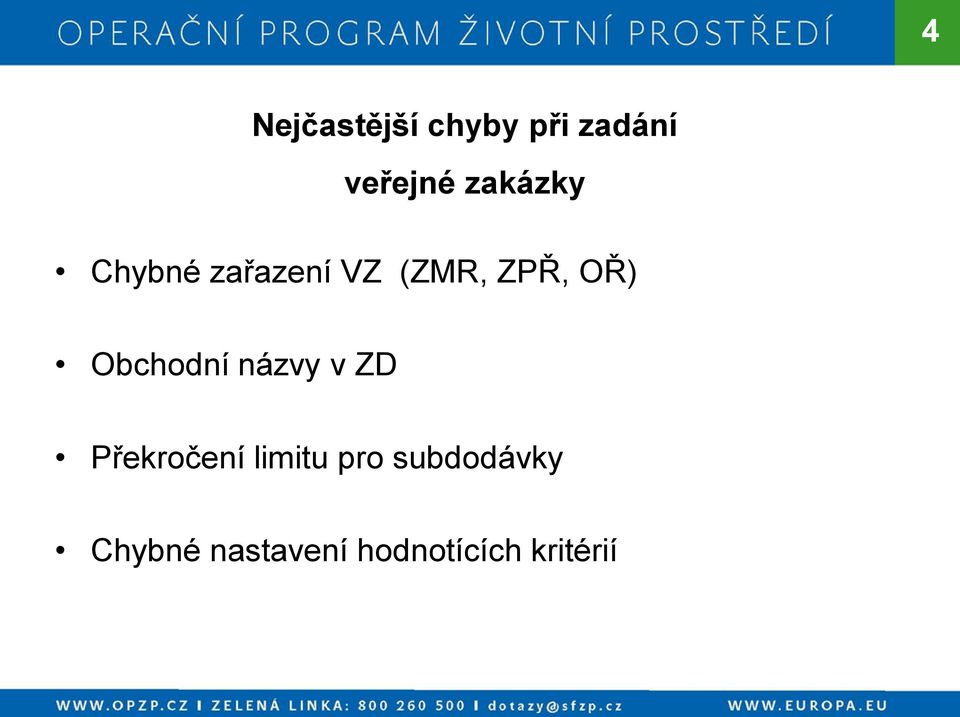 Obchodní názvy v ZD Překročení limitu pro