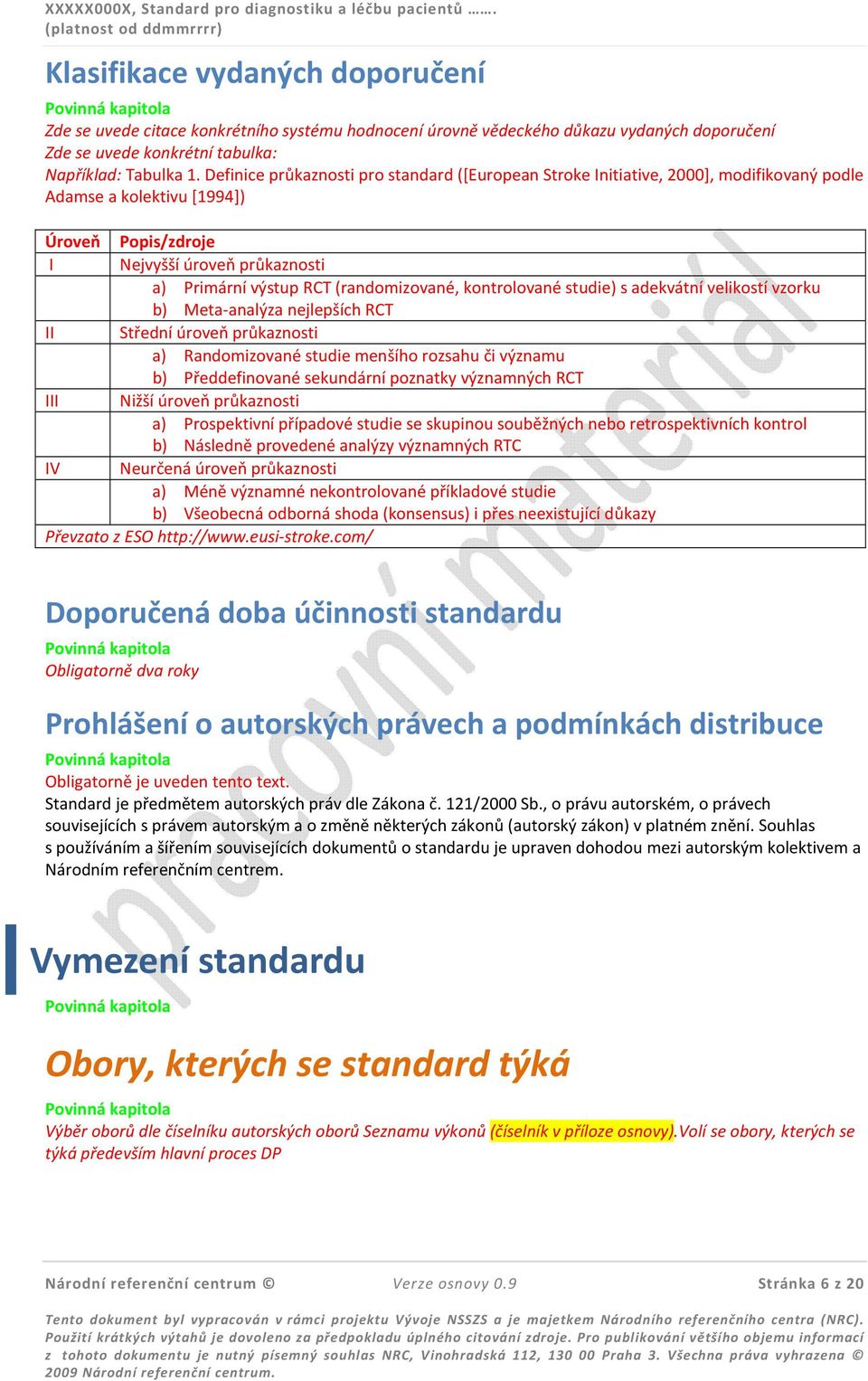 (randomizované, kontrolované studie) s adekvátní velikostí vzorku b) Meta-analýza nejlepších RCT II Střední úroveň průkaznosti a) Randomizované studie menšího rozsahu či významu b) Předdefinované