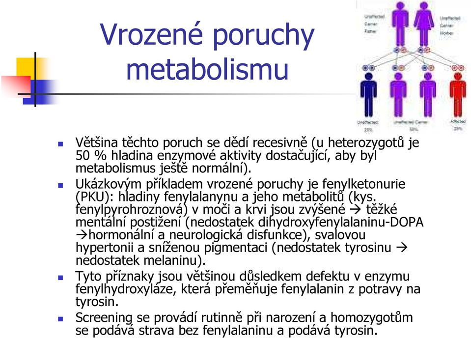 fenylpyrohroznová) v moči a krvi jsou zvýšené těžké mentální postižení (nedostatek dihydroxyfenylalaninu-dopa hormonální a neurologická disfunkce), svalovou hypertonii a sníženou