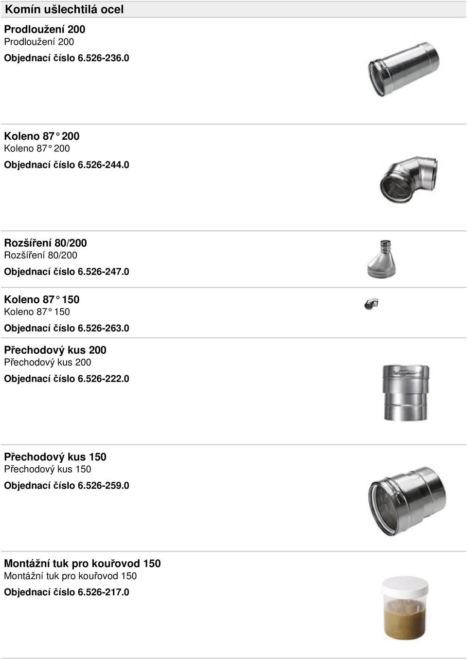 526-263.0 Přechodový kus 200 Přechodový kus 200 Objednací číslo 6.526-222.