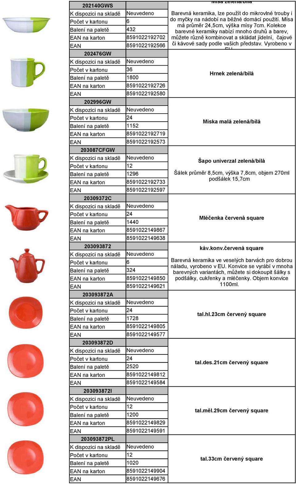 Kolekce 32 barevné keramiky nabízí mnoho druhů a barev, 591022192702 můžete různě kombinovat a skládat jídelní, čajové 5910221925 či kávové sady podle vašich představ. Vyrobeno v EU.